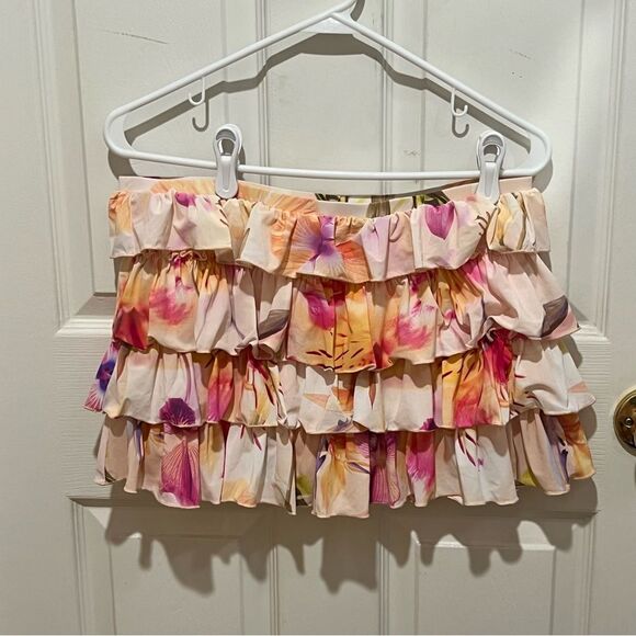 NWT Urban Outfitters Out From Under Cammy Ruffle Trim Micro Skort xl floral - Picture 7 of 11
